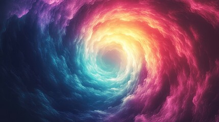 Abstract swirling clouds vortex, vibrant colors, cosmic cloud formation