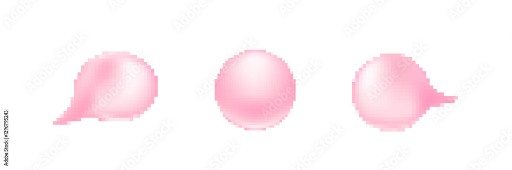 Poster pink speech bubbles in different shapes represent diverse communication and expression options.