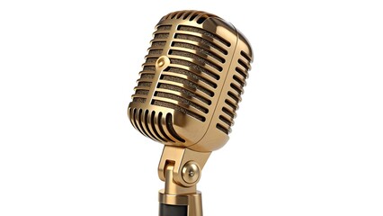 Fototapeta premium Elegant Gold Vintage Microphone Classic Design & Timeless Quality V7