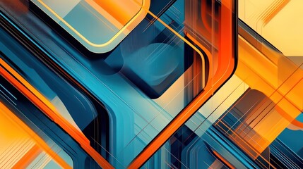 Abstract geometric shapes, vibrant colors, modern design, digital art, background image