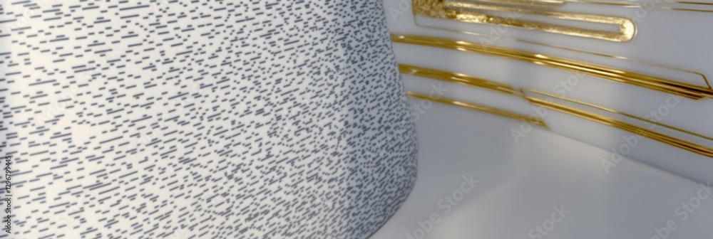 Poster detailed close up of decorative ceramic art featuring a modern design with textured patterns and gol