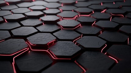 Fototapeta premium Luminous abstract circuit data patterns digital environment hexagonal structure futuristic viewpoint