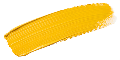 Yellow Stroke of Paint on Transparent for Radiant and Bold Artistic Touches, PNG Transparent