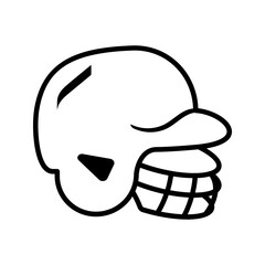 Simple black and white rugby helmet icon with clean lines