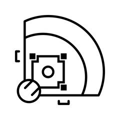 Simple black and white baseball field icon with clean lines