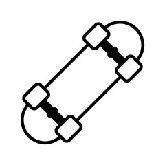 Simple black and white skateboard icon featuring a sleek deck design