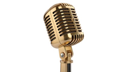 Fototapeta premium Elegant Gold Vintage Microphone Classic Design & Timeless Quality V8