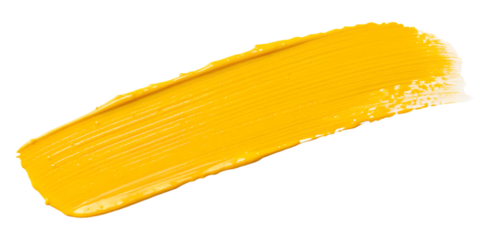 Yellow Stroke of Paint on Transparent for Warm and Inviting Art Effects, PNG Transparent