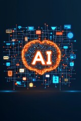 Innovative ai technology showcase digital space graphic design modern environment abstract viewpoint future concept