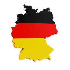German Country Outline Filled with Black Red and Yellow Flag Design PNG
