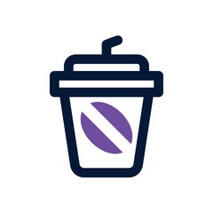 coffee cup dual tone icon. Sleek and modern vector icon for websites, mobile apps, marketing materials, and corporate design. Fully scalable and ready to use.