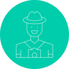 Photographer Male single vector icon illustration