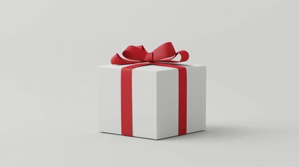 Obraz premium Gift Box on White, 3D Illustration, Centered, Even Lighting 