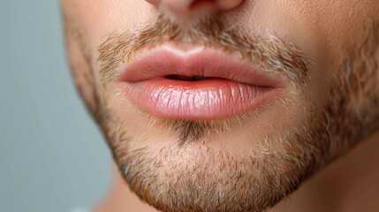 Close-up view of a male model showcasing modern cosmetology treatments for enhanced facial aesthetics