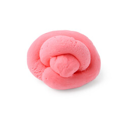 Bright pink play dough isolated on white