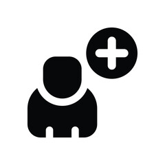 patient glyph icon. Strong and solid vector icon for websites, mobile interfaces, presentations, and visual branding. High quality and easy to edit.