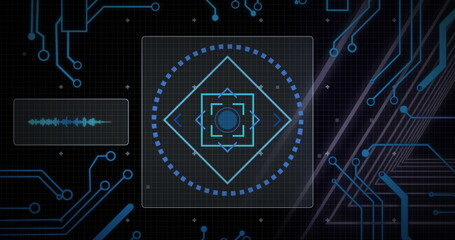 Image of data processing and connections over scope scanning