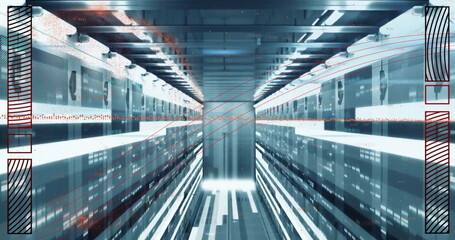 Image of digital data processing over computer servers