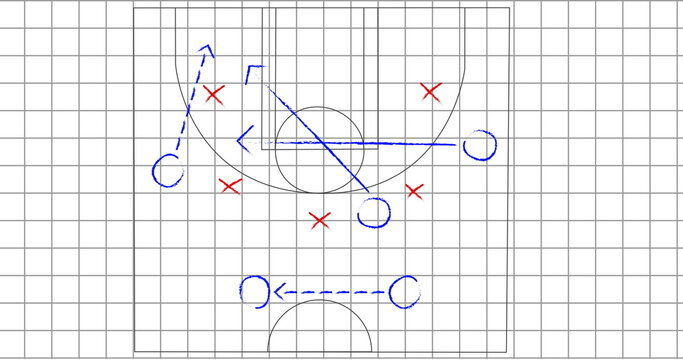 Image of game plan on white background