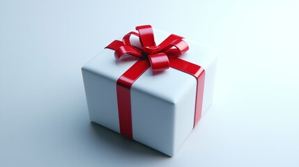 Fototapeta premium Gift Box on White, 3D Illustration, Centered, Even Lighting 