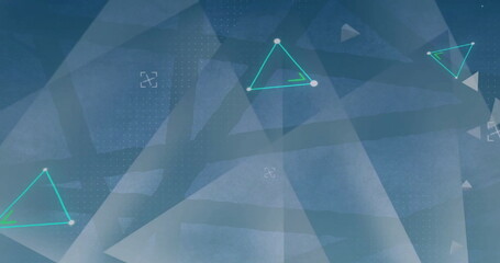 Image of shapes and triangles on green background