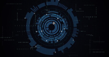 Image of digital data processing over black background