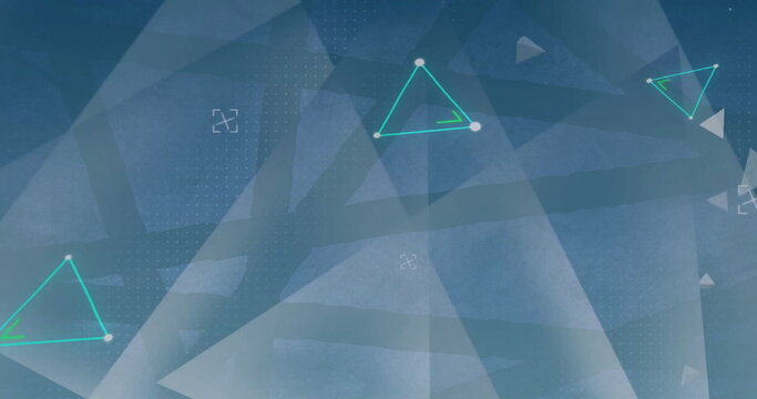 Image of shapes and triangles on green background