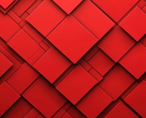 Fototapeta premium This is a closeup view of a striking red tile wall featuring a diamond pattern