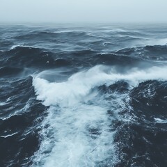 Fototapeta premium Stormy ocean waves, turbulent sea