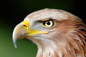 Majestic eagle portrait showcasing intricate feather details and