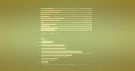Image of diagrams and data processing over green background