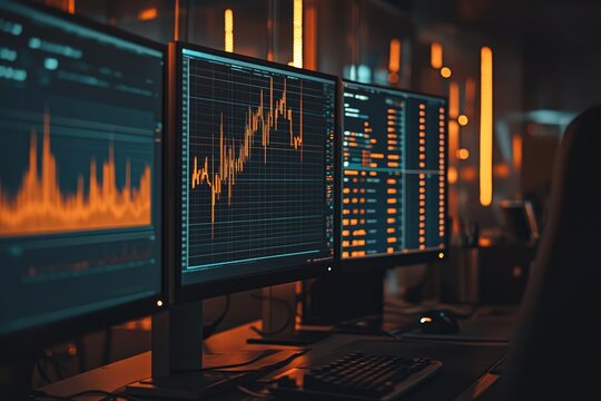 Data Analysis and Financial Chart Display on Computer Screens