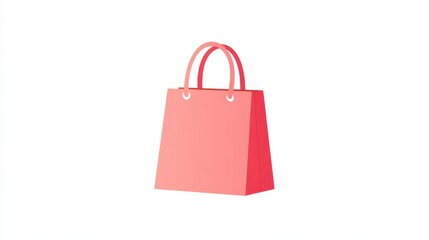 Pink Shopping Bag: A Simple Illustration of Retail and Consumerism