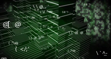 Image of data processing over digital city