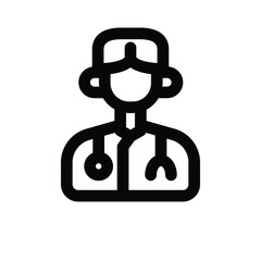 Fototapeta premium doctor line icon. Clean and minimalist vector icon for websites, mobile apps, presentations, and logos. Fully scalable and customizable for any project.