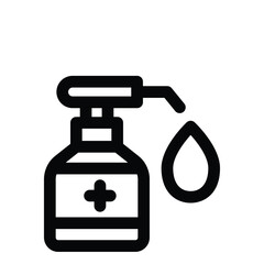 antiseptic line icon. Clean and minimalist vector icon for websites, mobile apps, presentations, and logos. Fully scalable and customizable for any project.