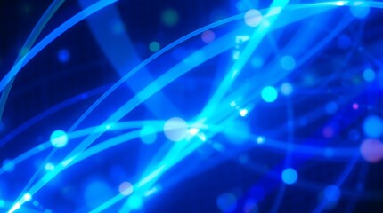 Naklejka premium abstract Digital Wave background,Interconnected Hexagonal Grid with Radiant Blue and Violet Glow, tech background, technology backround copy space, copy space background 