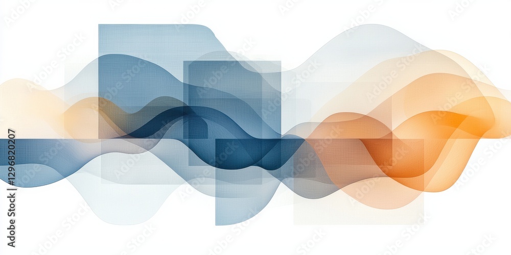 Poster dynamic abstract waves illustrating movement and flow digital art modern vibrant environment