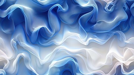 Obraz premium Flowing Blue Lines Create a Textured Abstract Background on a Soft White Surface Offering a Serene Visual Experience