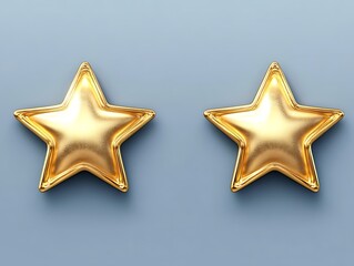 Two Gold Stars on Light Grey Background