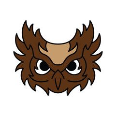 Owl head vector illustration modern simple flat design