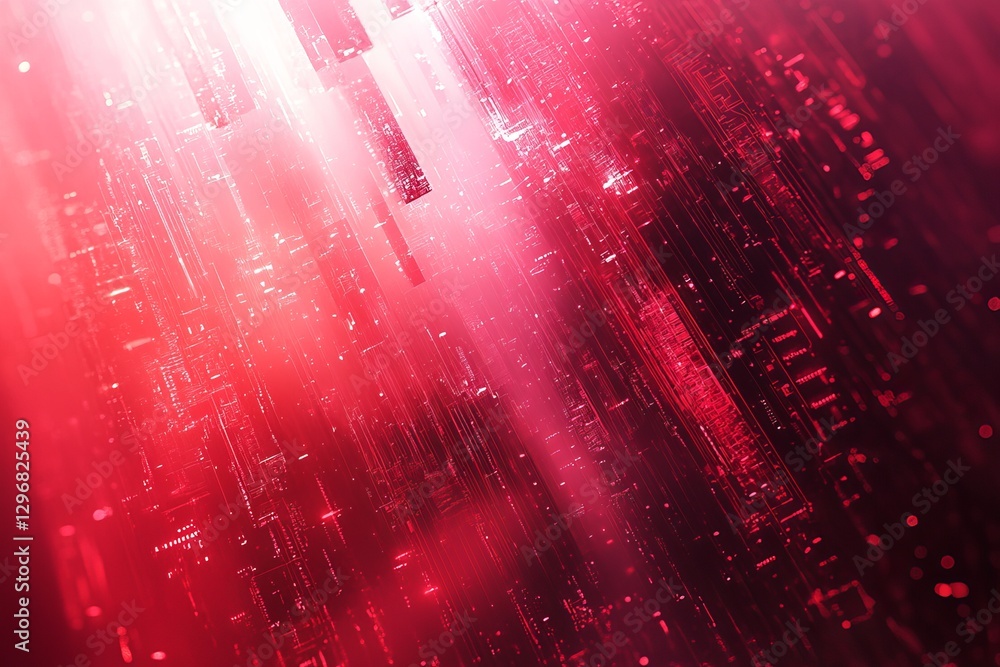 Poster abstract red digital data stream background technology futuristic design modern artistic red gradien