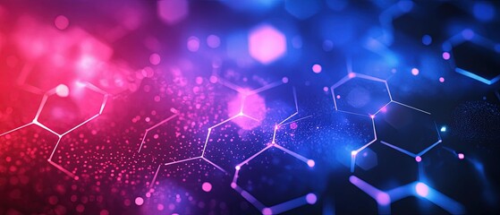 Hexagon Abstract Background Design With Vibrant Colors and Glowing Effects for Modern Digital Themes