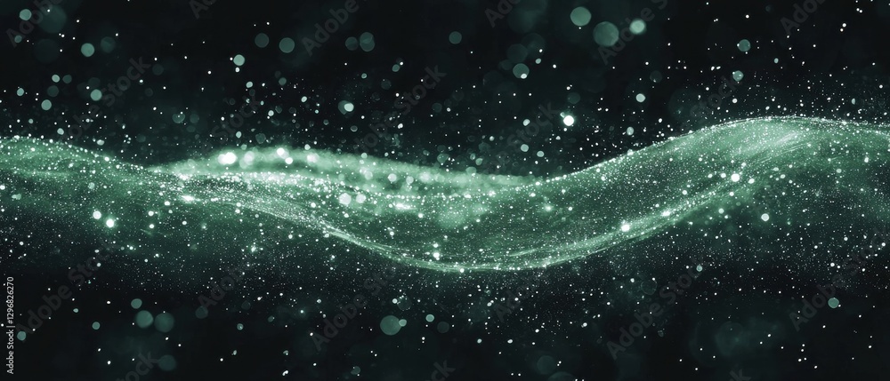 Poster mystical waves of light abstract universe digital art cosmic environment close-up view ethereal conc