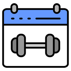 Fitness Schedule Icon Element For Design