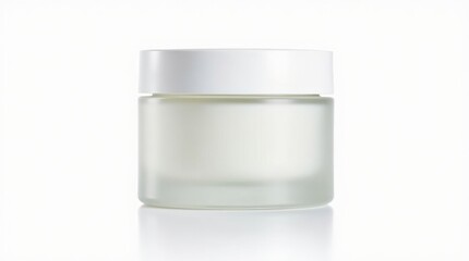 White Frosted Glass Cosmetic Jar