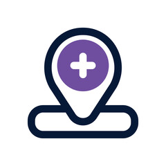 Obraz premium medical location dual tone icon. Sleek and modern vector icon for websites, mobile apps, marketing materials, and corporate design. Fully scalable and ready to use.