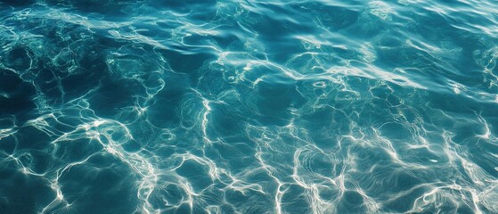 Obraz premium Ocean Water Texture Captured in Sunlight Revealing Shimmering Reflections and Gentle Ripples on a Serene Day
