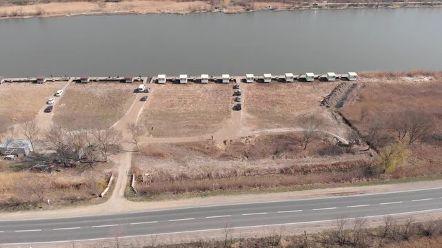 fishing camp with places for fishing on the banks