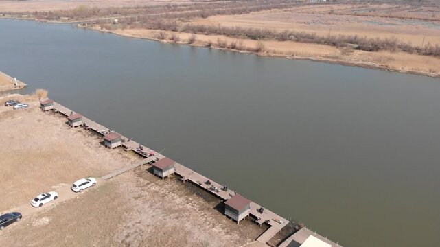 fishing camp with places for fishing on the banks